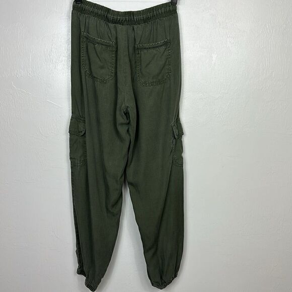 ❤️Last Chance Knox Rose Boho Olive Green Mid Rise Cargo Joggers Pants Size XS - Picture 2 of 9